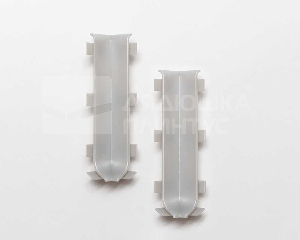 Угол внутренний для алюминиевого плинтуса Лука КПл 60-3 60 мм Серебро